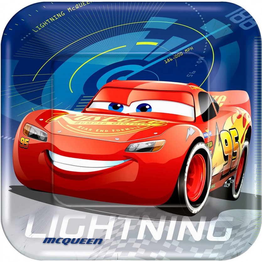 Disney/Pixar Cars 3 Square Plates, 9